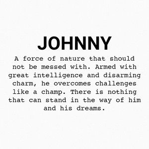 Meet your Posher, Johnny